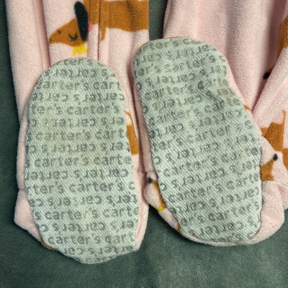 Carter’s Fleece Sleeper Dachshund Dog Allover Print Size 12 Months - Picture 5 of 5